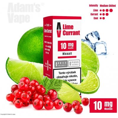 Adams Vape Salt Lime Currant 10 ml 10 mg – Zbozi.Blesk.cz