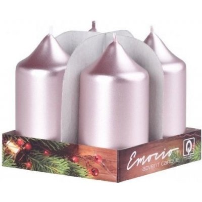 Emocio adventní válec 4ks 40x80 Metal starorůžové – Zboží Dáma