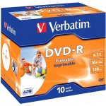 Verbatim DVD-R 4,7GB 16x, printable, plastová krabička, 10ks (43521) – Zboží Živě