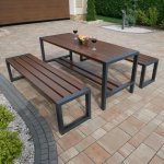 Ratanland zahradní nábytek dřevěný, piknikový set Modern ořech Ratan – Hledejceny.cz