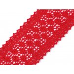 Bavlněná krajka / vsadka paličkovaná šíře 60 mm, střední, 12 červená – Hledejceny.cz