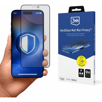 3mk HardGlass Matt Max Privacy pro Apple iPhone 16 Pro Max 5903108604574 – Zboží Mobilmania