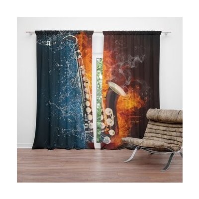 Sablio Závěs Ohnivý saxofon: 2ks 140x250cm – Hledejceny.cz