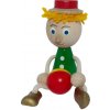 Dřevěná hračka Miva kluk zelený s barevným míčem I.
