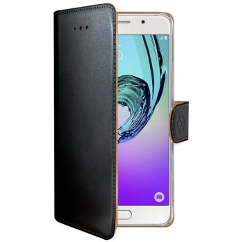 Pouzdro Celly pro mobil Samsung A7 2016 typu kniha černé - PU kůže WALLY537