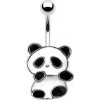 Piercing Šperky eshop piercing do pupíku panda s bílou a černou glazurou W39.20