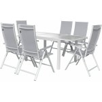 LIVARNO home Sada hliníkového zahradního nábytku s rozkládacím stolem Houston, 7dílná, bílá/šedá – Hledejceny.cz
