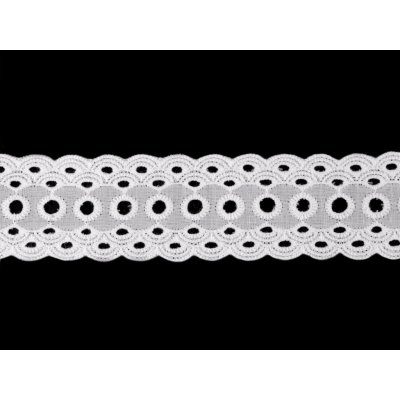 Prima-obchod Bavlněná madeira - štykování vsadka šíře 40 mm, barva Off White – Zboží Dáma