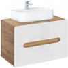 Koupelnový nábytek COMAD ARUBA 829 white, šířka 80 cm, dub craft/lesklá bílá