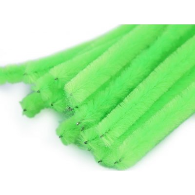Chlupaté drátky na tvoření Ø6 mm délka cca 30 cm - zelená neon (20 ks) – Zboží Dáma