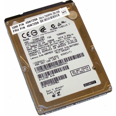 Hitachi Travelstar Z7K320 250GB, 2,5'', SATA/300, 7200rpm, HTS723225A7A364