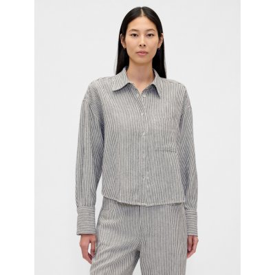 GAP Lněná oversize košile Modrá – Hledejceny.cz