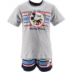 Disney komplet trička a šortek mickey disney šedo-modrý