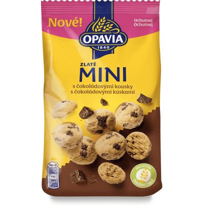 Opavia sušenky Zlaté Mini s čokoládovými kousky 180 g – Sleviste.cz