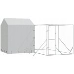 VidaXL Kotec pro psa se střechou stříbrná 400 x 400 x 250 cm ocel ocel – Sleviste.cz