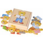 Bigjigs oblékací puzzle v krabičce Pan Medvěd – Zboží Dáma