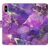 Pouzdro a kryt na mobilní telefon Apple Pouzdro iSaprio Flip s kapsičkami na karty - Purple Marble Apple iPhone X / XS