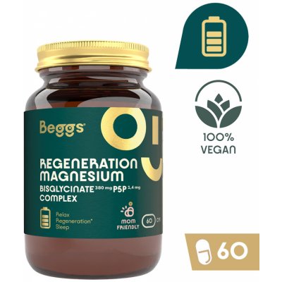Beggs Magnesium bisglycinate 380 mg + P5P COMPLEX 1,4 mg 60 kapslí – Sleviste.cz