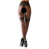 Dámské erotické punčochy Cottelli - otevřené punčochy s exkluzivním vzorkováním černé