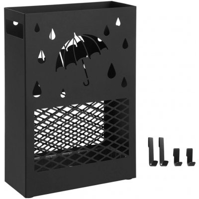 SongmicsHome Kovový stojan na deštníky RAIN, 28x12x41cm, černá LUC004B01 – Hledejceny.cz
