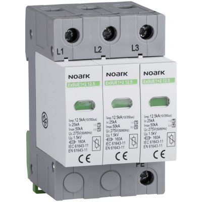 Noark třída 1+2 B+C , Iimp=12,5 kA, Uc=275 VAC, Ex9UE1+2 12.5 3P 275 /103338/ – Zboží Mobilmania