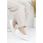 Cathay moda baleríny 8003-2WH bílé – Zboží Dáma