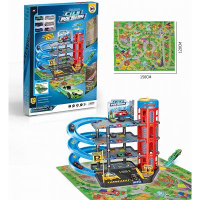 RKToys Vícepatrové dětské parkoviště s podložkou a autíčky – Zboží Dáma