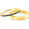 Prsteny Savicki Snubní prsteny Share Your Love žluté zlato černé diamanty ploché OBR SYL CZD Z