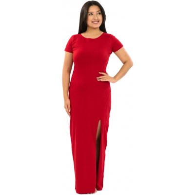 Himalife Dlouhé šaty Plain Mililani červená – Zboží Dáma