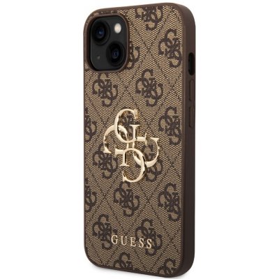 Guess PU 4G Metal Logo iPhone 15 Hnědé