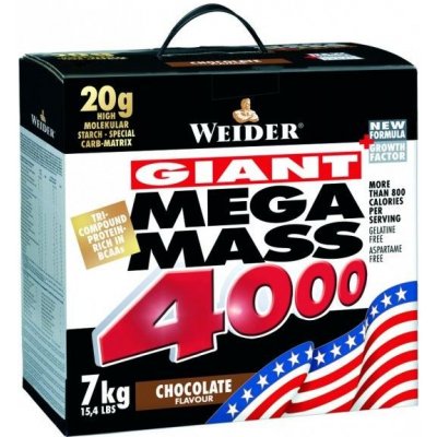 Weider, Giant Mega Mass 4000, Gainer, 7000g Vanilka