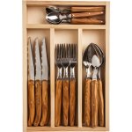 Laguiole Jean Dubost Sada příborů pro 6 osob 24 ks olivové dřevo – Zboží Mobilmania