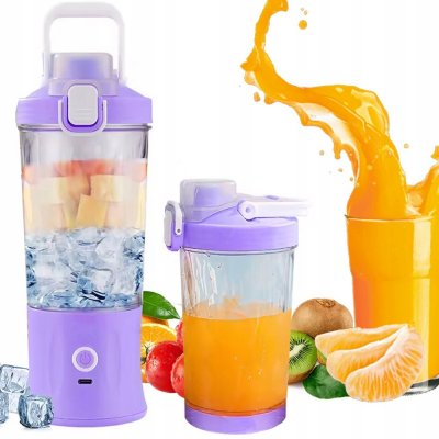 Verk 07296 Láhev se Smoothie mixérem LED RGB 600 ml fialová – Zboží Mobilmania