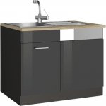 Held Möbel Mailand 110 x 60 x 85 cm šedá vysoce lesklé šedá matný – Zboží Dáma