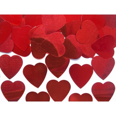 PartyDeco Konfety srdíčka červená 1,6 x 1,6 cm 15g – Zboží Dáma