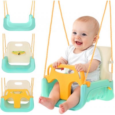 Kruzzel Dětská houpačka 3 v 1 v krémové a tyrkysové barvě – Zboží Mobilmania