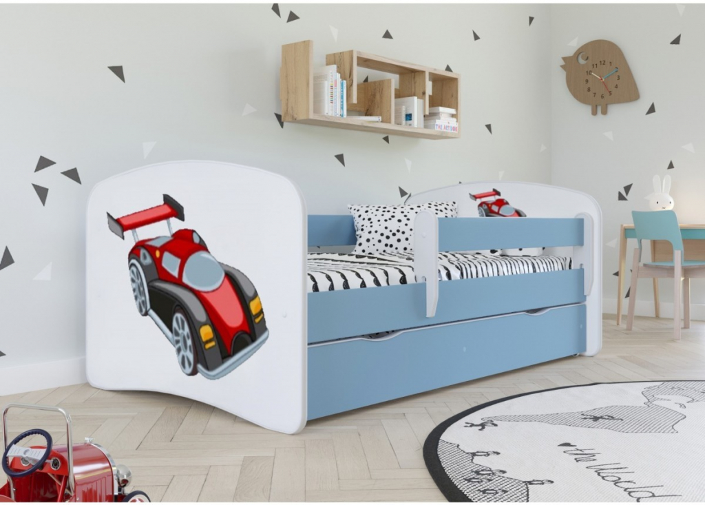 Kocot Kids Babydreams závodní auto modrá s matrací