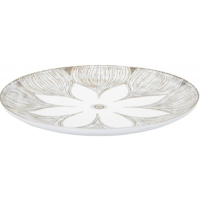 Mauro Ferretti Dekorativní tác Atene 35,5 cm bílý/zlatý – Hledejceny.cz