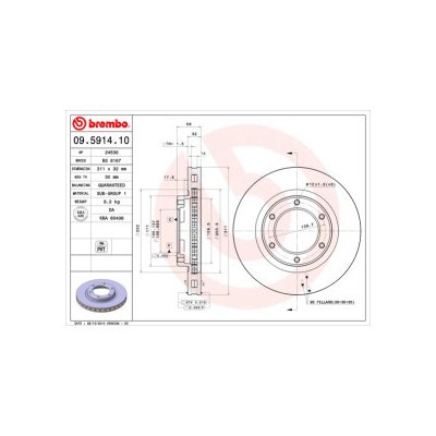 BREMBO brzdový kotouč 09.5914.10