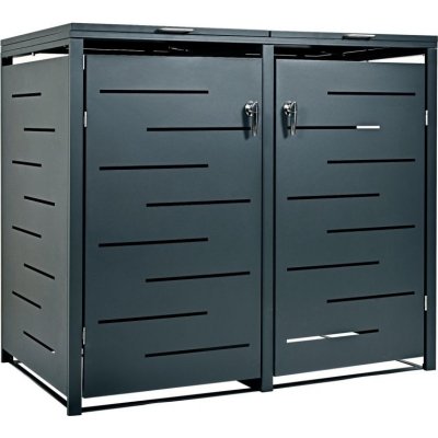 STILISTA Skříň na 2 popelnice 132 x 80 x 116 cm antracit – HobbyKompas.cz