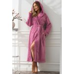 L&L Teplý dámský župan Robin s kapucí Fialovo-růžová – Zboží Dáma