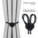 AmeliaHome Sada úvazů na závěs EDMONTON 2 ks černá – Zboží Mobilmania