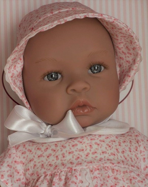 Asivil Realistické miminko Lea letní šaty do růžova