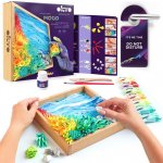 OKTO SENSORY ART 3D Výtvarná modelovací sada DIY s dřevěným rámem Oceán – Hledejceny.cz