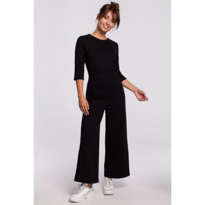 B174 Wide-leg jumpsuit black – Zboží Mobilmania