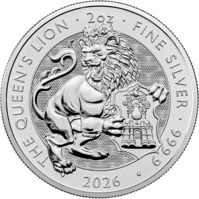 Royal Mint Stříbrná mince Queen's Lion Tudor Beasts 2026 2 oz – Zboží Dáma