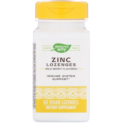 Nature's Way Zinc lozenges příchuť lesní ovoce 60 veganských pastilek – Hledejceny.cz