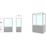 SPP Výstavní vitrína s plným podstavcem 120 x 70 x 70 +100 cm – Zboží Živě