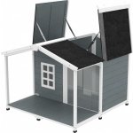 PawHut Psí bouda odolná proti povětrnostním vlivům 103 x 107 x 83,5 cm šedá – Zboží Dáma