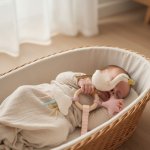 MOULIN ROTY Chrastítko s dřevěným kroužkem Swan – Sleviste.cz